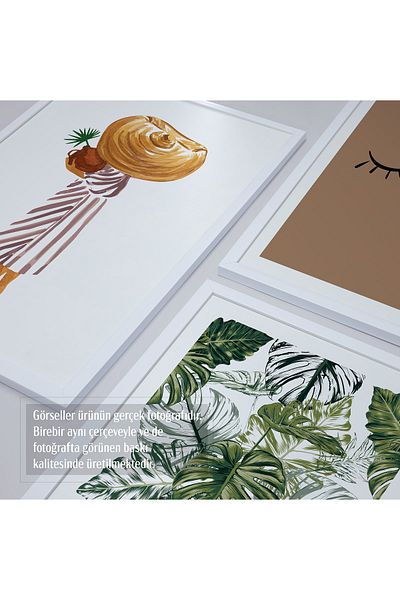 HOMEPACK Λευκό Πλαστικοποιημένο Σετ Πλαίσιο 3 τεμαχίων Πίνακας Hpn031