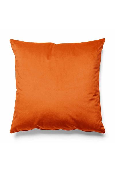 Pilloveland Square Orange Colored Double Sided Printed Suede Throw Pillow Case - New Color
