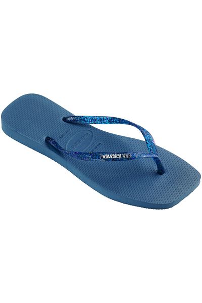 Havaianas Hav. Flip-flops de damă cu logo pătrat metalic confortabil albastru