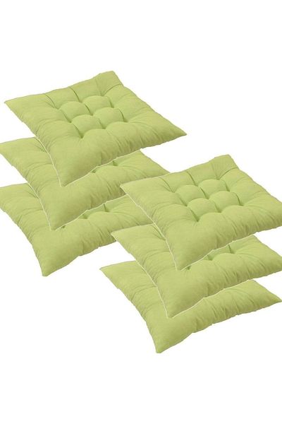 puffiber Special Button Stitched, Fluffy Square Chair Cushion, with laces, 6 Pcs.