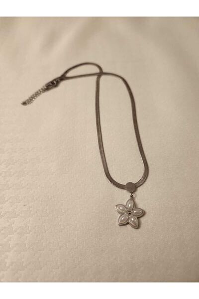Nutly Accessories Gümüş Renk Yıldız Çelik Italyan Kolye
