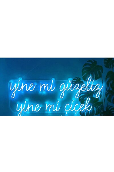 dekoraven Yine Mi Güzeliz Yine Mi Çiçek Yazısı Güzellik Merkezi Kuaför Neon L...