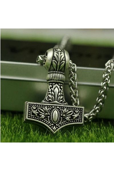 Viking Stainless Steel Scandinavian Thor Hammer Necklace Unisex 5 mm 6 cm