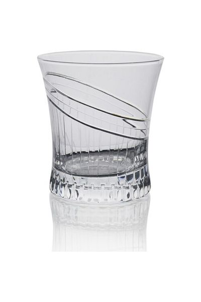 KCD Seremoni Simple Cut Hand Decor Gilded 6 Pieces Patterned Water Glass Set