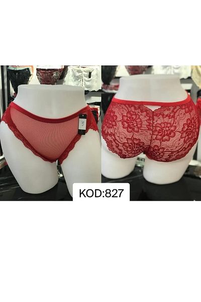 DON AMOR Chiloți bikini din dantelă roșie