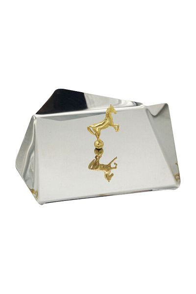 Narin Square Treat Plate with Horse Figure