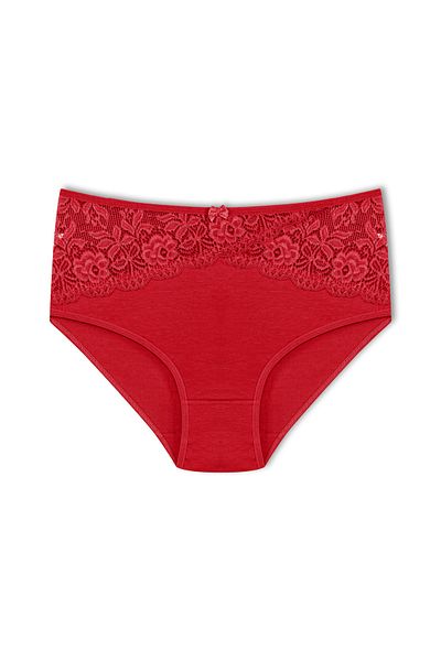 HNX 3-Piece Cotton Waist Lace Detailed High Waist Large Size Bato Women's Panties