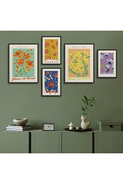 HOMEPACK Σετ ζωγραφικής 5 τεμαχίων με μαύρο πλαστικοποιημένο πλαίσιο Five-007