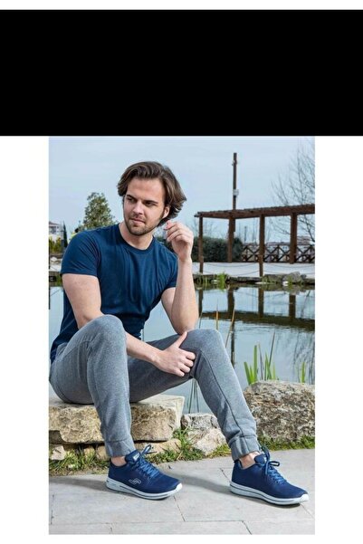 Jump 24938 Orthopedic Sole Memory Foam Full Mesh Lightweight Navy Men's Sneakers