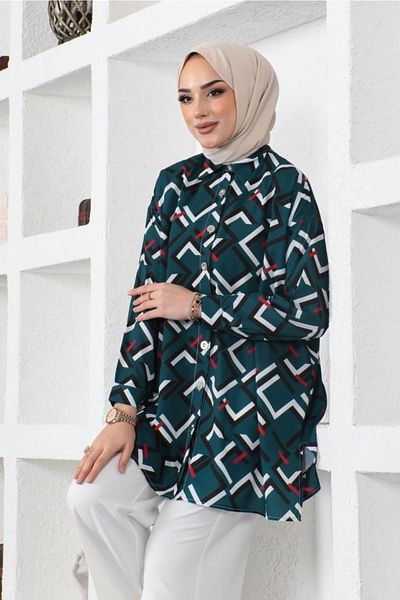 benguen 8886 Μπλουζάκι Hijab Πράσινο Σμαραγδένιο