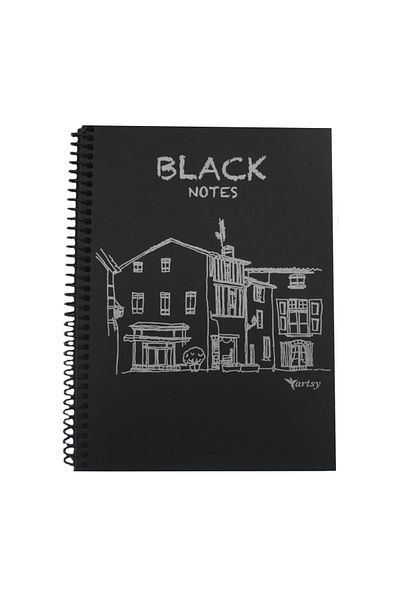 GÜRMAT 17x24 Black Leaf Notebook with Spiral 40 Sheets