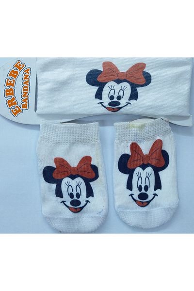 ÖZKARDEŞLER BABY Baby Bandana And Booties Socks Set Digital Printed