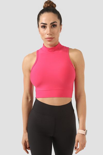 Superstacy Stand Collar Fuchsia Sports Bra