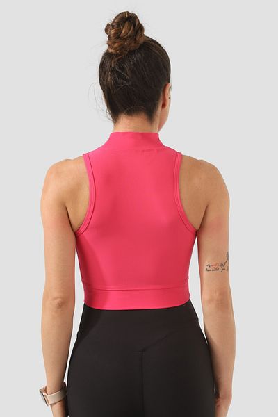 Superstacy Stand Collar Fuchsia Sports Bra
