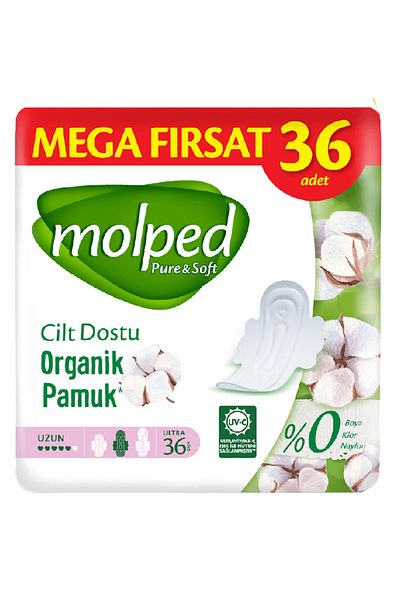 Molped Long Mega Deal - 36 قطعة من الفوط الصحية الناعمة النقية