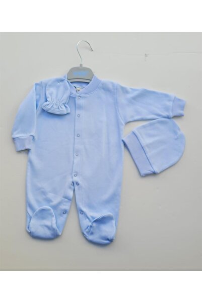 Sebi Baby Cotton Triple Jumpsuit with Gloves and Hat