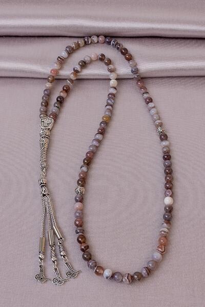 Dünya Doğal Taş 99'lu Botswana Agate Stone Tasbih