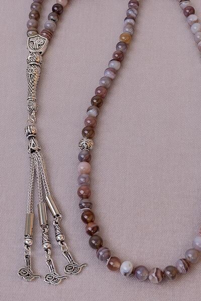Dünya Doğal Taş 99'lu Botswana Agate Stone Tasbih