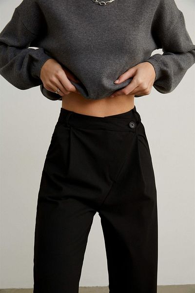 VATKALI Pants - Black - Wide leg