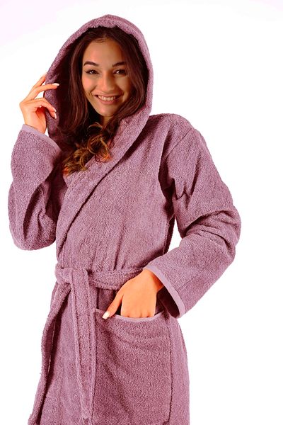 Mariva home Hooded Bathrobe Plum