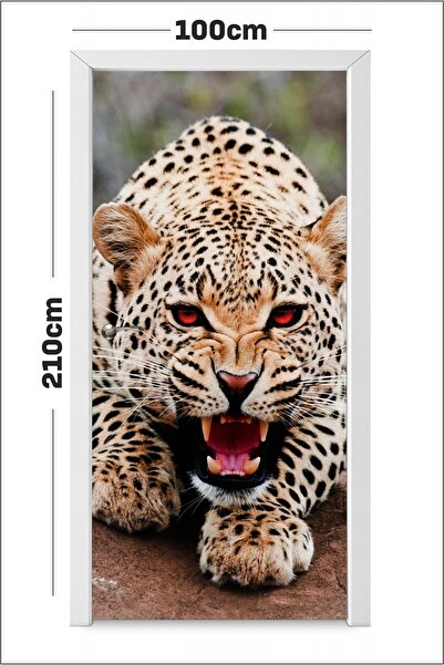 PANDA SOKAĞI 3D Edgy Tiger Decorative Door Covering