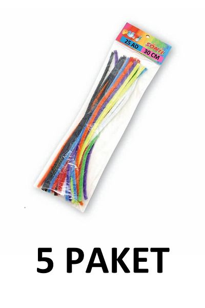 Puti 5 Pack of 25 30 cm Feathered Wire Chenille