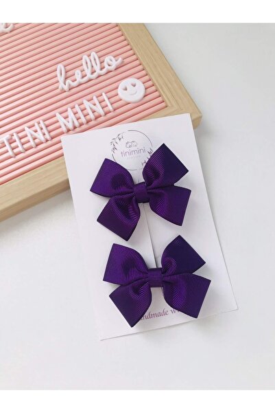 Genel Markalar Kız Çocuk Mor Ikili Fiyonk Pens Toka Seti