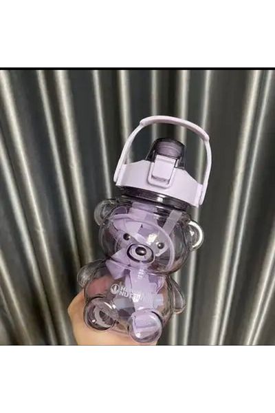 KÜÇÜK EW Smile Teddy Bear Model Water Bottle Water Bottle Water Bottle 1000 ml Bpa Free Water Bottle Sticker