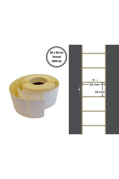 Özfiliz Mağaza Ekipmanları 30x50 Mm Termal Barkod Etiketi Yaıpışkanlı Etiket ...