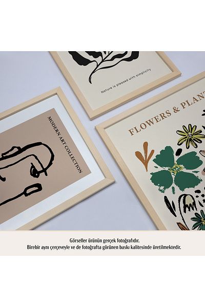 HOMEPACK Комплект от 5 картини с рамка от естествено дърво Five-035