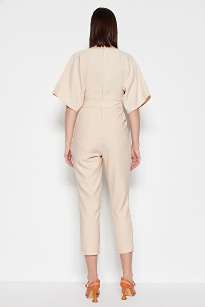 Trendyol Collection Stone Woven Cut Out / Detailní kombinéza s oknem TWOSS20TU0047