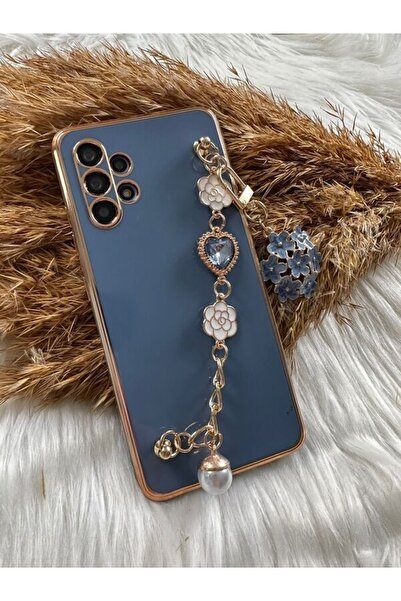 Aksesuarda Moda حافظة سامسونج A32 المتوافقة مع الزهور والأحجار واللؤلؤ والليزر