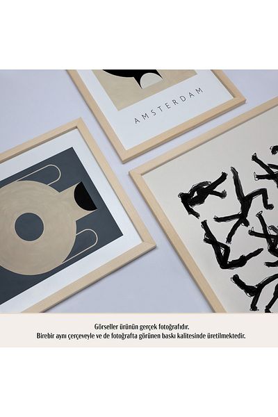 HOMEPACK Комплект от 5 картини с рамка от естествено дърво Five-040
