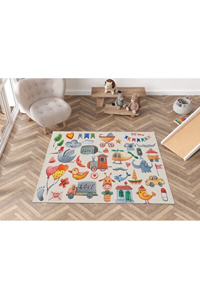 Rugs Modern Halı Mira 901 Oyuncak Figürlü Çocuk Odası Salon Halısı