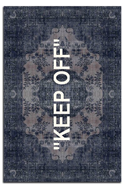 Rugs Modern Halı Mira Keep Off Yazılı Lacivert Klasik Modern Halı