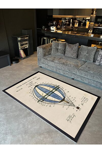 Rugs Modern Halı Mira 1041 Uçan Balon Temalı Tasarım Dokuma Taban Halı