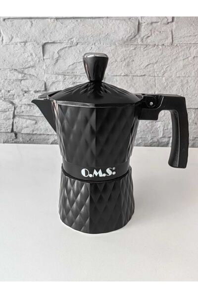 En Ucuz Mağaza Lüx Moka Pot 3 Bardak 15,3x8,5x16cm Siyah