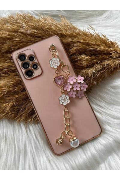 Aksesuarda Moda Samsung A13 Uyumlu Çiçekli Taşlı Incili El Geçmeli Lazer Kesi...