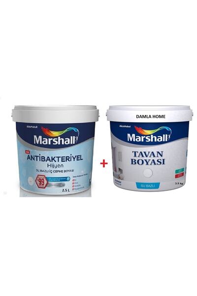 Marshall Antibakteriyel Hijyen Ipek Mat Iç Cephe Boyası 2.5 Lt Tavan Boyası 3...