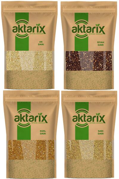 aktarix 4'lü Darı Seti 250 Gr Kırmızı 250 Gr Ak Darı 250 Gr Sarı Darı 250 Gr ...