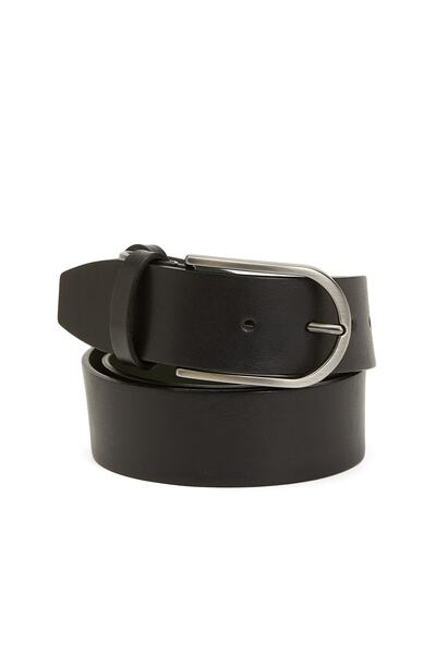 George Hogg Siyah Erkek Deri Kemer