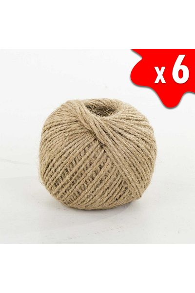 KEY Market Jut Decorative 6 Balls – 100 Meters 100 Grams Sack Straw Rope Rope (6 Pieces)