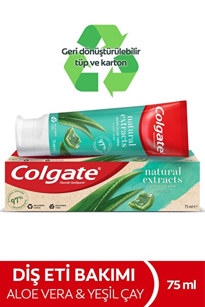Colgate Natural Extracts Aloe Vera ve Yeşil Çay Özlü Diş Eti Bakımı Diş Macun...