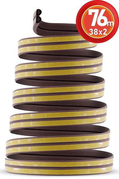 Soft Kare Door Window Tape 38x2=76 Mt Waterproof Insulation Wick Sound Cold Heat Insulation Tape (brown)
