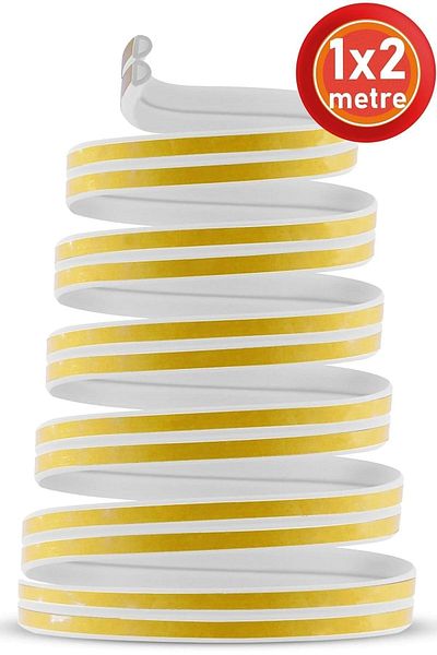 Soft Kare Door Window Tape 1x2=2 Mt Waterproof Insulation Wick Sound Cold Heat Insulation Tape (white)