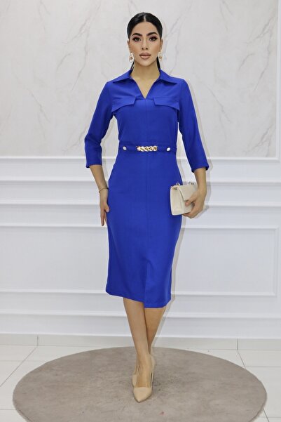 Matik Abiyem فستان كاجوال بتصميم Arjin مع سلسلة إكسسوارات الخصر