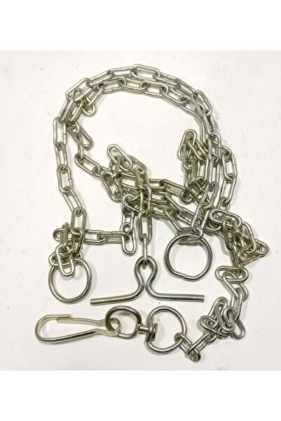 abnturk 2 Metre Çift Halkalı Tasma Zinciri Büyük Baş Hayvanlar Kurt Kangal Tarz Büyük Köpeklere Süper Sağlam