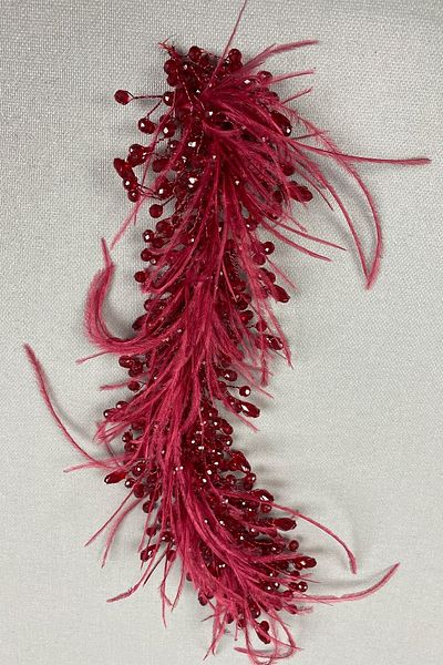 Hobigram Model Capella Burgundy Feather Henna Coroana de mireasa si accesoriu turban – Coroana, piatra de cristal, model elegant – Coroana