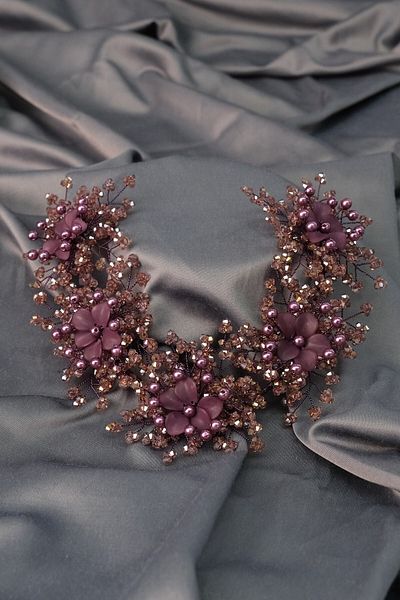 Hobigram Model Plum Sinay Motiv Floral Henna Coroana Mireasa si Accesoriu Turban – Coroana, Pietre de Cristal, Moda Elegantă