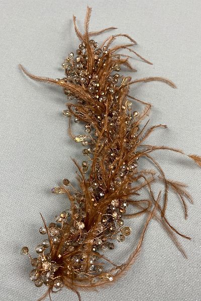 Hobigram Καφέ Kapella Model Furry Henna Bridal Crown and Turban Accessory – Κορώνα, Κρυστάλλινη Πέτρα, Κομψό Μοντέλο